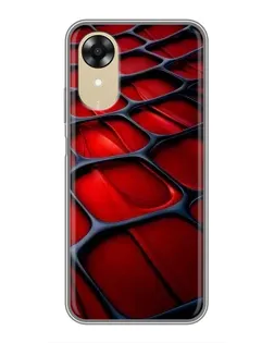 Чехол для OPPO A17k с картинкой «Красная глянцевая сетка»