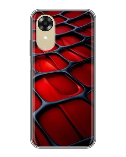 Чехол для OPPO A17k с картинкой «Красная глянцевая сетка»