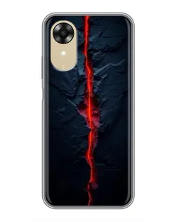 Чехол для OPPO A17k с картинкой «Kрасная лавовая трещина»