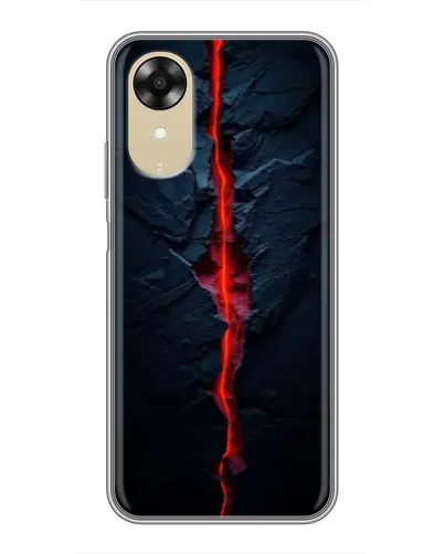 Чехол для OPPO A17k с картинкой «Kрасная лавовая трещина»
