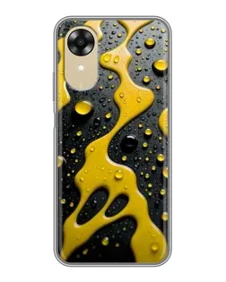 Чехол для OPPO A17k с картинкой «Жидкое желтое золото»