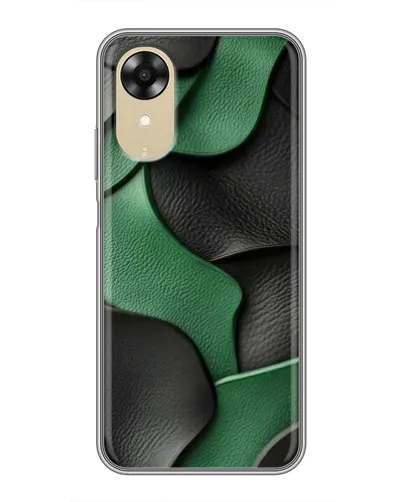 Чехол для OPPO A17k с картинкой «Зеленые кожаные волны»