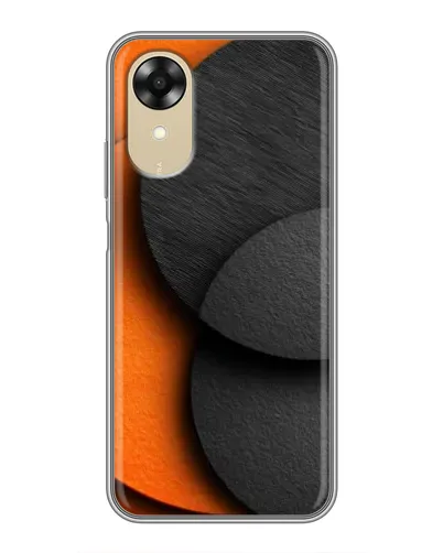 Чехол для OPPO A17k с картинкой «Геометрия оранжевых кругов»