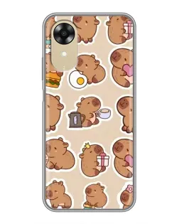 Чохол для OPPO A17k з картинкою «Капібари паттерн»