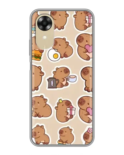 Чехол для OPPO A17k с картинкой «Капибары паттерн» Чехол для OPPO A17k с картинкой «Капибары паттерн»