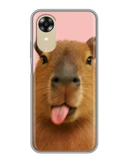 Чохол для OPPO A17k з картинкою «Капібара з язиком»