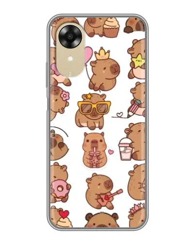 Чехол для OPPO A17k с картинкой «Стикерпак с капибарами» Чехол для OPPO A17k с картинкой «Стикерпак с капибарами»