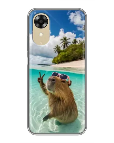 Чехол для OPPO A17k с картинкой «Капибара на море» Чехол для OPPO A17k с картинкой «Капибара на море»