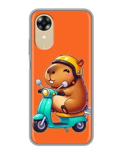 Чохол для OPPO A17k з картинкою «Капібара на скутері»