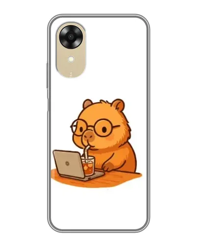 Чехол для OPPO A17k с картинкой «Капибара с ноутбуком» Чехол для OPPO A17k с картинкой «Капибара с ноутбуком»