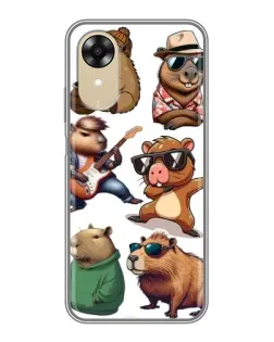 Чохол для OPPO A17k з картинкою «Круті капібари музиканти»