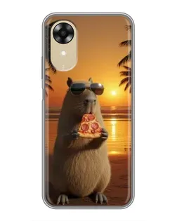 Чохол для OPPO A17k з картинкою «Капібара з піцою»