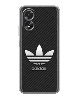 Чохол для OPPO A18 з картинкою «Adidas Карбонова текстура»