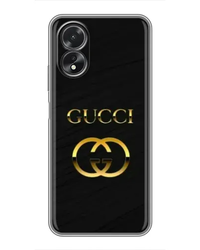 Чехол для OPPO A18 с картинкой «Золотой логотип Gucci»