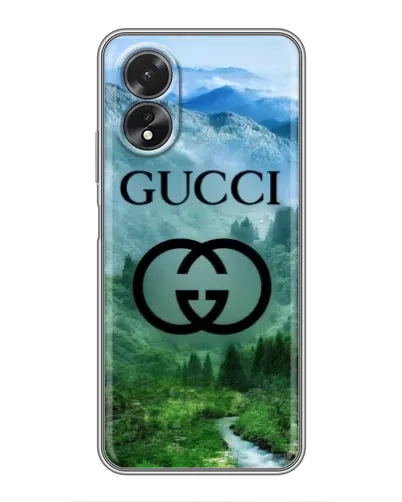 Чехол для OPPO A18 с картинкой «Gucci — горный пейзаж»