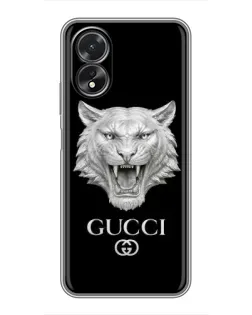 Чохол для OPPO A18 з картинкою «Gucci — срібний лев» Чохол для OPPO A18 з картинкою «Gucci — срібний лев»