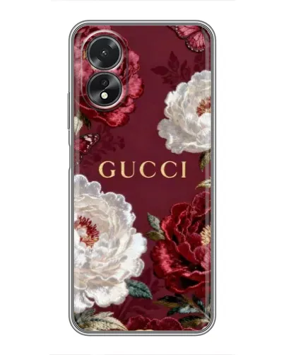Чохол для OPPO A18 з картинкою «Gucci — бордові троянди» Чохол для OPPO A18 з картинкою «Gucci — бордові троянди»