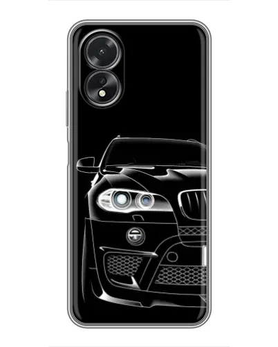 Чехол для OPPO A18 с картинкой «Темный силуэт BMW»