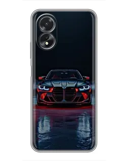 Чехол для OPPO A18 с картинкой «BMW на мокрой дороге»