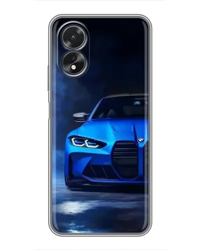 Чехол для OPPO A18 с картинкой «Голубая BMW M4»