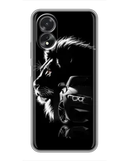 Чехол для OPPO A18 с картинкой «BMW и лев»