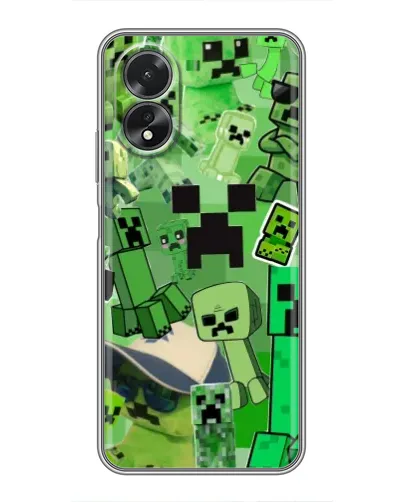 Чехол для OPPO A18 с картинкой «Криперы Minecraft»