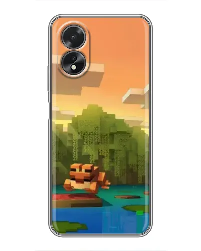 Чехол для OPPO A18 с картинкой «Майнкрафт закат солнца»