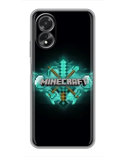 Чехол для OPPO A18 с картинкой «Minecraft Diamond лого»