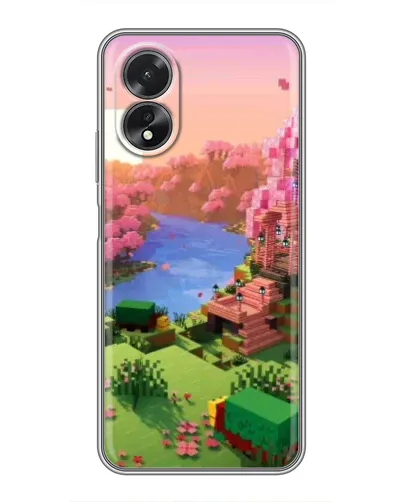 Чехол для OPPO A18 с картинкой «Розовое дерево Minecraft»