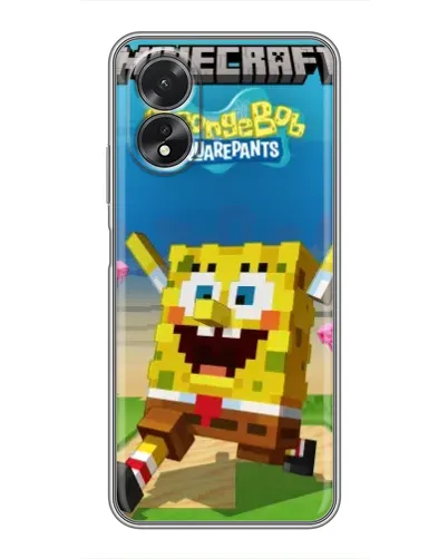 Чохол для OPPO A18 з картинкою «Губка Боб Minecraft» Чохол для OPPO A18 з картинкою «Губка Боб Minecraft»