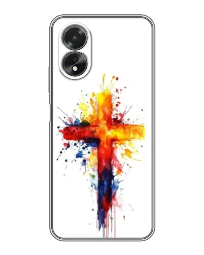 Чохол для OPPO A18 з картинкою «Акварельний хрест»