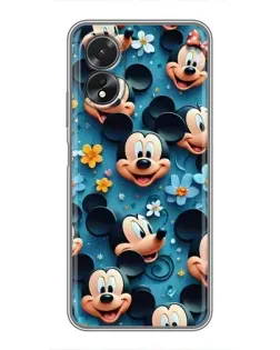 Чехол для OPPO A18 с картинкой «Паттерн Микки и Минни»