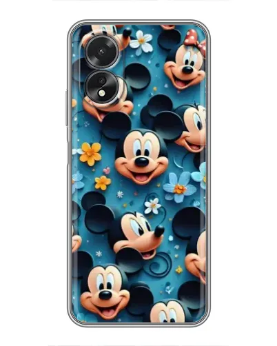 Чехол для OPPO A18 с картинкой «Паттерн Микки и Минни»