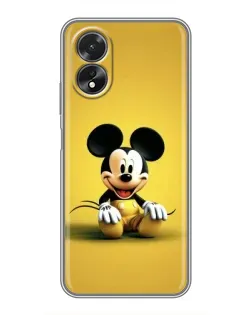 Чехол для OPPO A18 с картинкой «Микки на желтом»