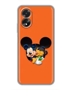 Чехол для OPPO A18 с картинкой «Сердце Микки Минни»