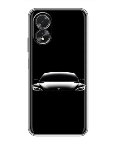 Чехол для OPPO A18 с картинкой «Фары Tesla Night»