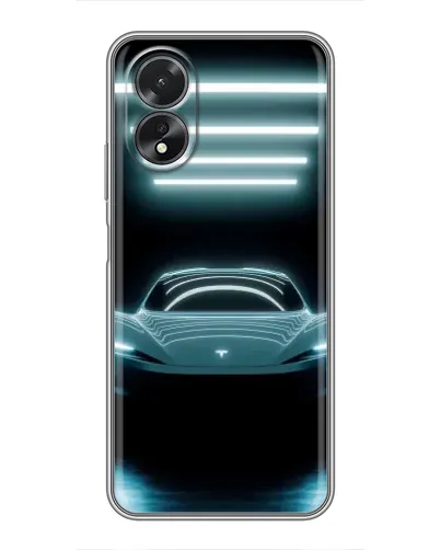 Чехол для OPPO A18 с картинкой «Tesla в неоне»