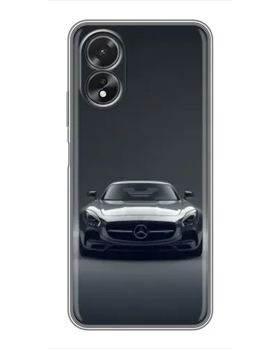 Чехол для OPPO A18 с картинкой «Mercedes на черном»