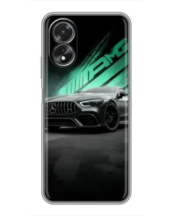 Чехол для OPPO A18 с картинкой «Темный Mercedes AMG»
