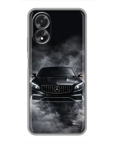 Чехол для OPPO A18 с картинкой «Mercedes в дыму»