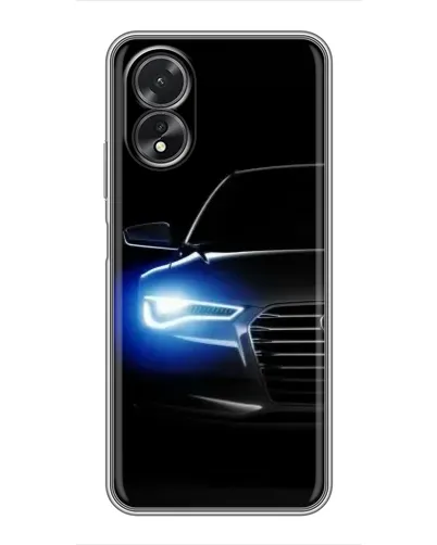 Чехол для OPPO A18 с картинкой «Неоновый взгляд Audi»