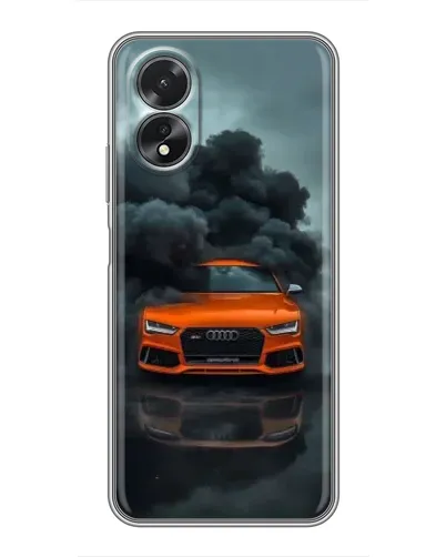 Чехол для OPPO A18 с картинкой «Audi в облаках дыма»