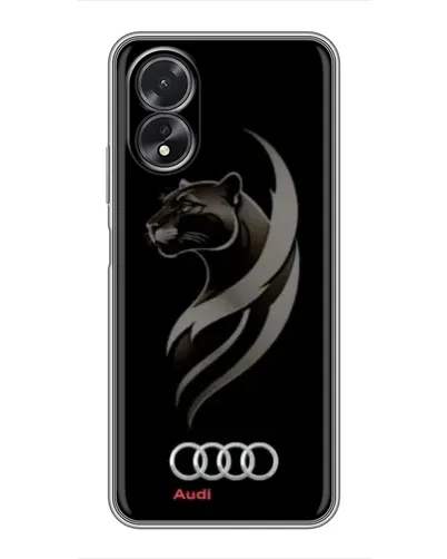 Чехол для OPPO A18 с картинкой «Графика — пантера и Audi»