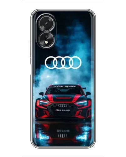 Чехол для OPPO A18 с картинкой «Audi Sport — неон»
