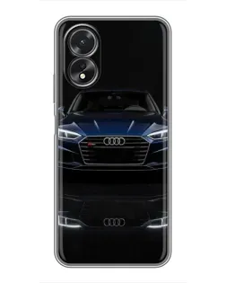 Чехол для OPPO A18 с картинкой «Audi — ночное отражение»