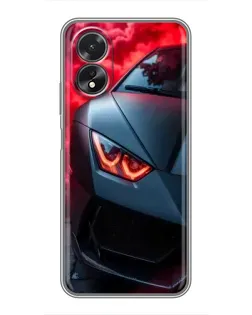 Чохол для OPPO A18 з картинкою «Lamborghini червоне сяйво»