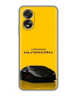 Чехол для OPPO A18 с картинкой «Lamborghini Huracan черный»