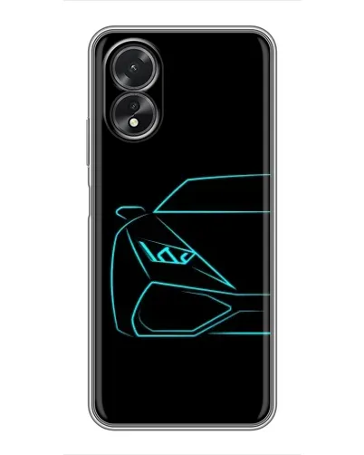 Чехол для OPPO A18 с картинкой «Голубой силуэт Lamborghini» Чехол для OPPO A18 с картинкой «Голубой силуэт Lamborghini»