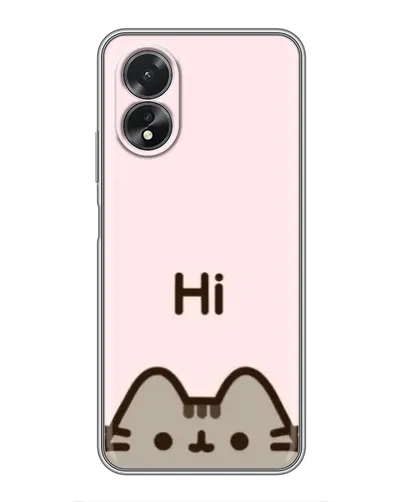 Чехол для OPPO A18 с картинкой «Пушин говорит Hi»