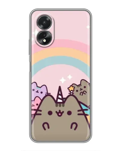 Чехол для OPPO A18 с картинкой «Единорог Pusheen»